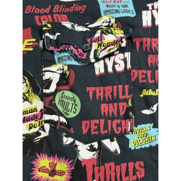 Hysteric Glamour Button Up Retro Horror/Exploitation Print One Size - Picture 4 of 10